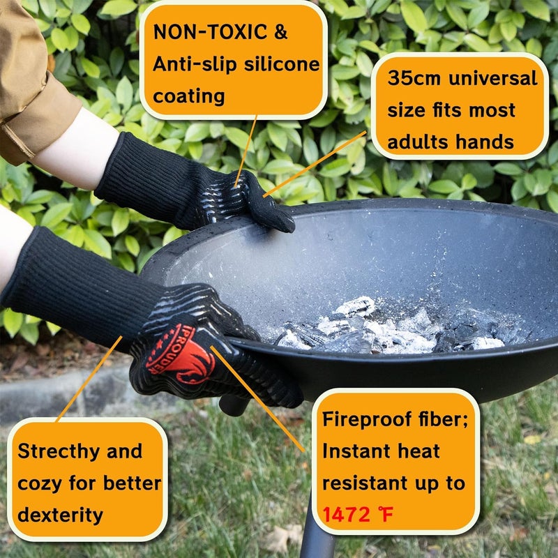 IPROUDER 6-in-1 Dutch Oven Camping Accessories Kit - Campfire Cooking Equipment with Marshmallow Roasting Sticks, Heat-Resistant Gloves, 16" Scissors Tongs, Lid Lifter & Lid Stand - Image 5